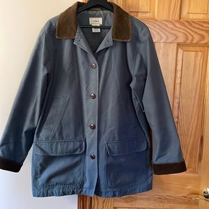 Barn Coat by LL Bean - size L Blue and Brown